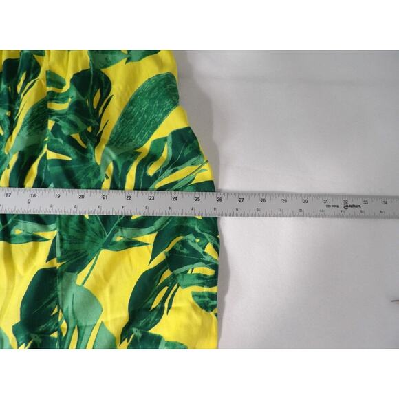 Curations 1XP Petites Plus Pant Pull On Wide Split Leg Floral Tropical Green Yel - Picture 11 of 14